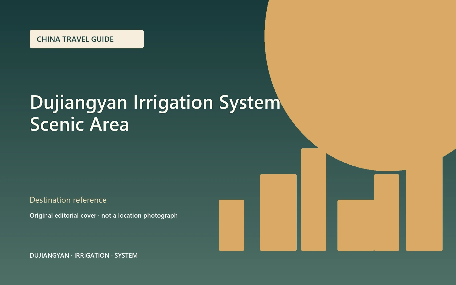 Original editorial cover for Dujiangyan Irrigation System Scenic Area; this is not a location photograph
