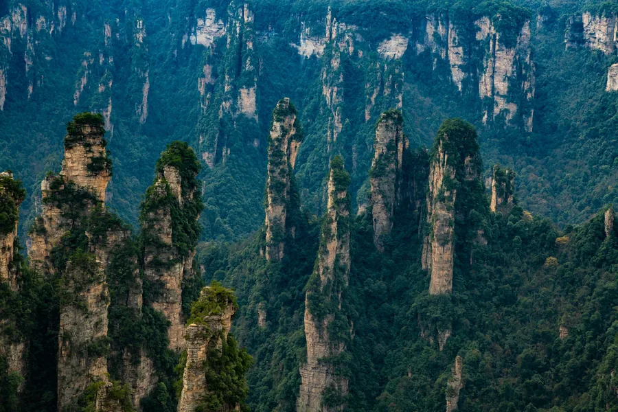 Sandstone pillars at Zhangjiajie National Forest Park