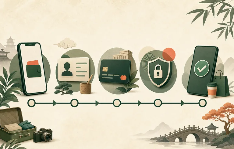 Original illustration of mobile payment preparation